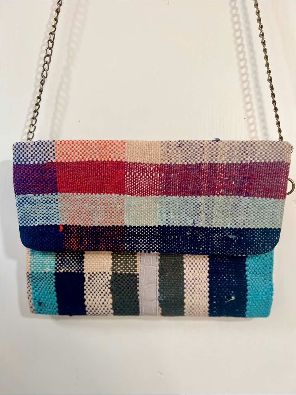 Handmade Moroccan Woven Striped Crossbody Bag in Multicolor